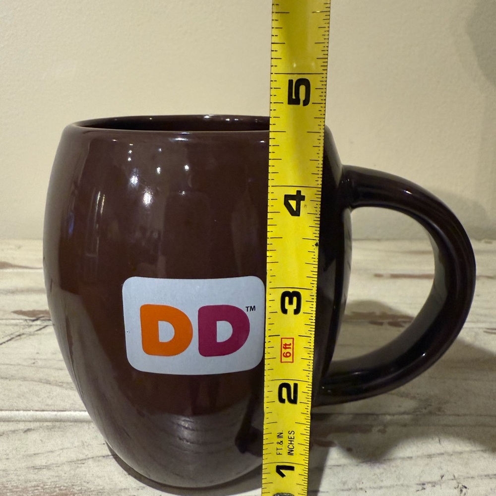 Dunkin Donuts Brown Barrel Shaped DD Logo Classic Coffee Tea Mug - Picture 7 of 8